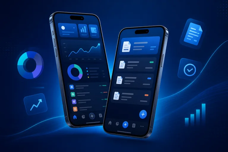 MuhaSobe mobil uygulama — bulut muhasebe telefon arayüzü
